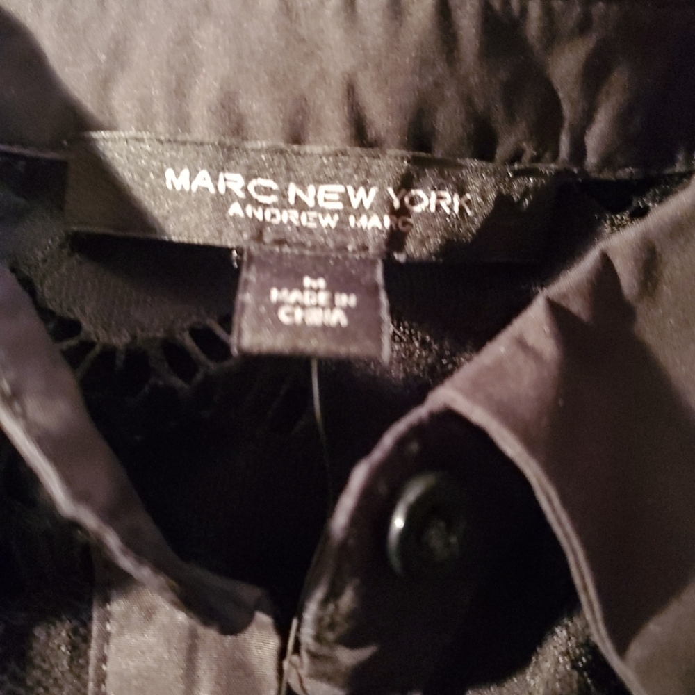 Marc New York Black Lace Button-Up Shirt / Size Med. Long Sleeve - Picture 5 of 16